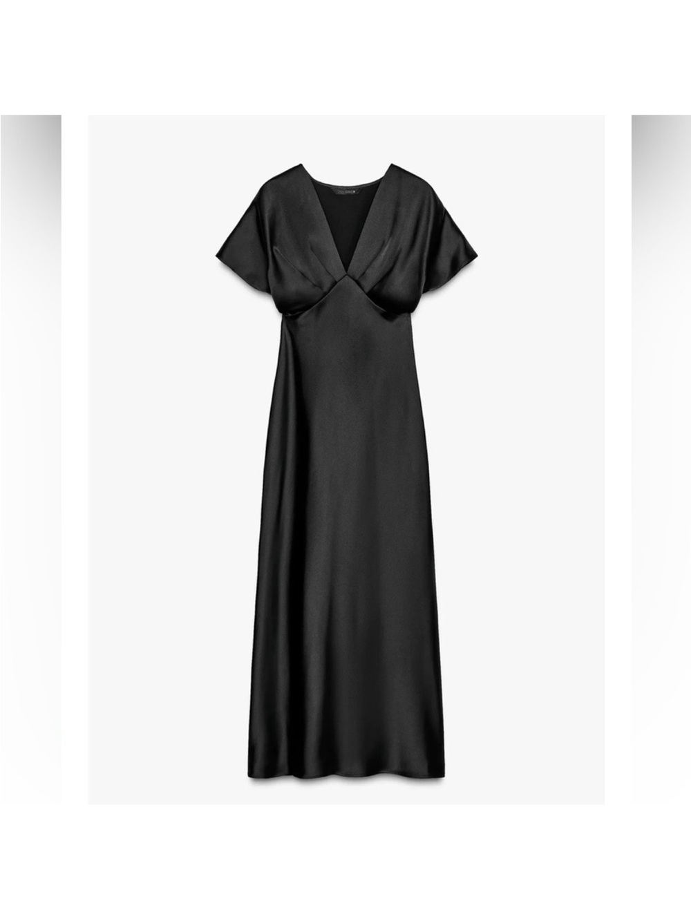 Zara Black Satin Maxi Dress